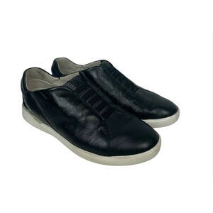 Kizik Black Leather Hands Free Slip On Shoes Sneaker Women 8.5 W ~ Wide Comfort